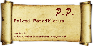 Palcsi Patrícius névjegykártya